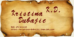 Kristina Dubajić vizit kartica